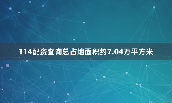 114配资查询总占地面积约7.04万平方米